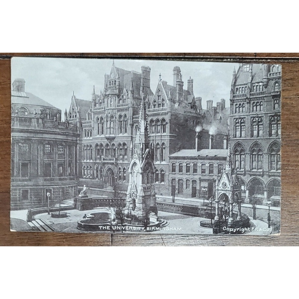 Vintage Black & White Foreign Postcard Birmingham University UK‎ Unused Unposted